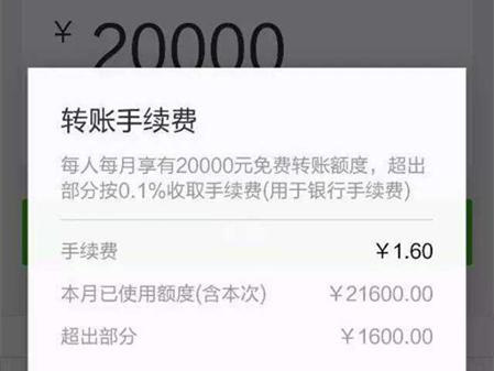 昨日,有一些网友发现,在进行微信大额转账时,会收取相应的手续费.