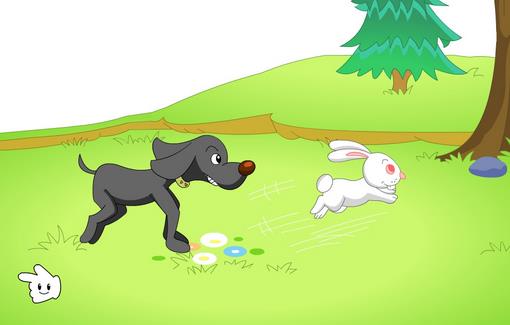 猎狗追啊追,但总差那么一段距离,最后,兔子逃到一个洞穴前一蹦就不见