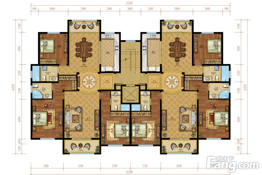 御河上院3室2厅2卫|176.00m2户型图