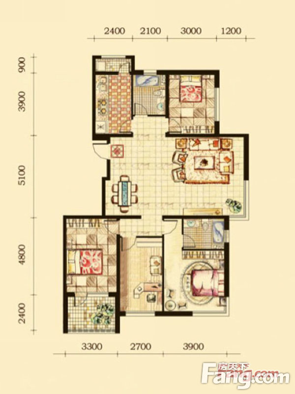 帝景湾2室2厅1卫|109.00m2_皇姑楼盘户型图 - 融360