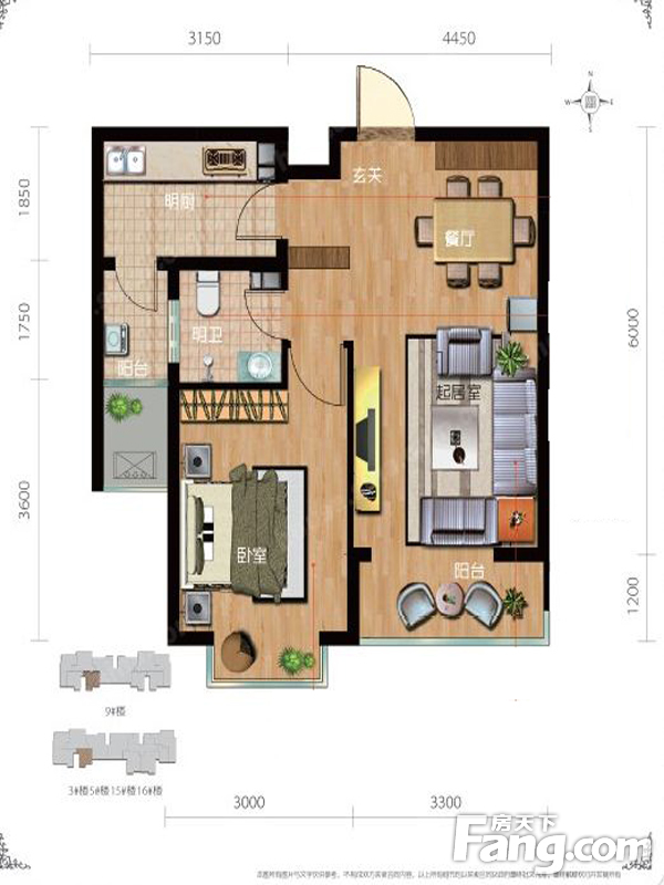 金谷美丽城3室2厅2卫|120.26m2_燕郊楼盘户型图 融360