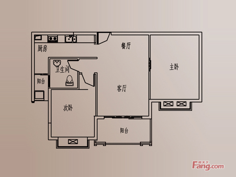 丰源淳和2室2厅1卫|81.00m2_南昌县楼盘户型