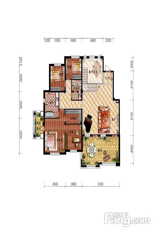 大禹褐石公园5室2厅3卫|253.00m2户型图